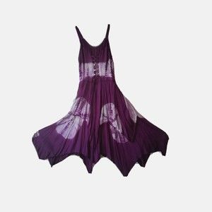 My Choice Corset Layered Boho Hippie Purple Tie Dye Women's Dress Size Medium